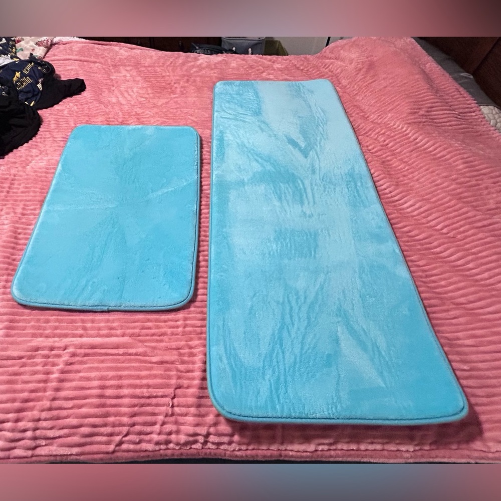 Teal Memory Foam Bath Mat Set Of 2